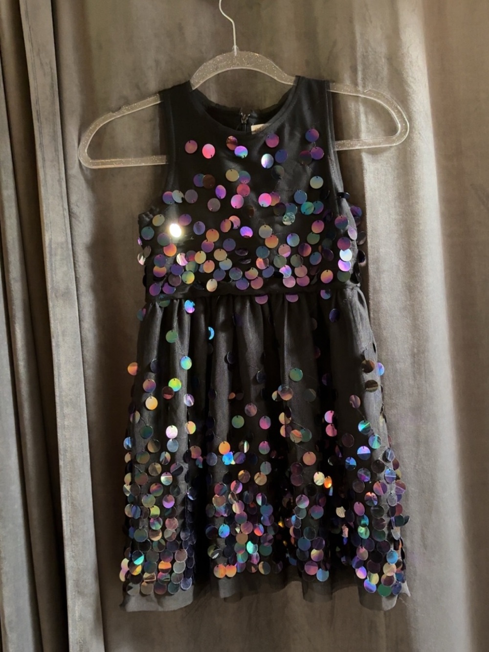 Black Girls' Sequin Party Dress - Iridescent Confetti